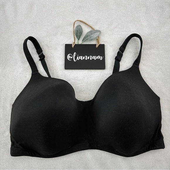 Cacique Other - CACIQUE Black Lightly Lined Full Coverage No-Wire Bra